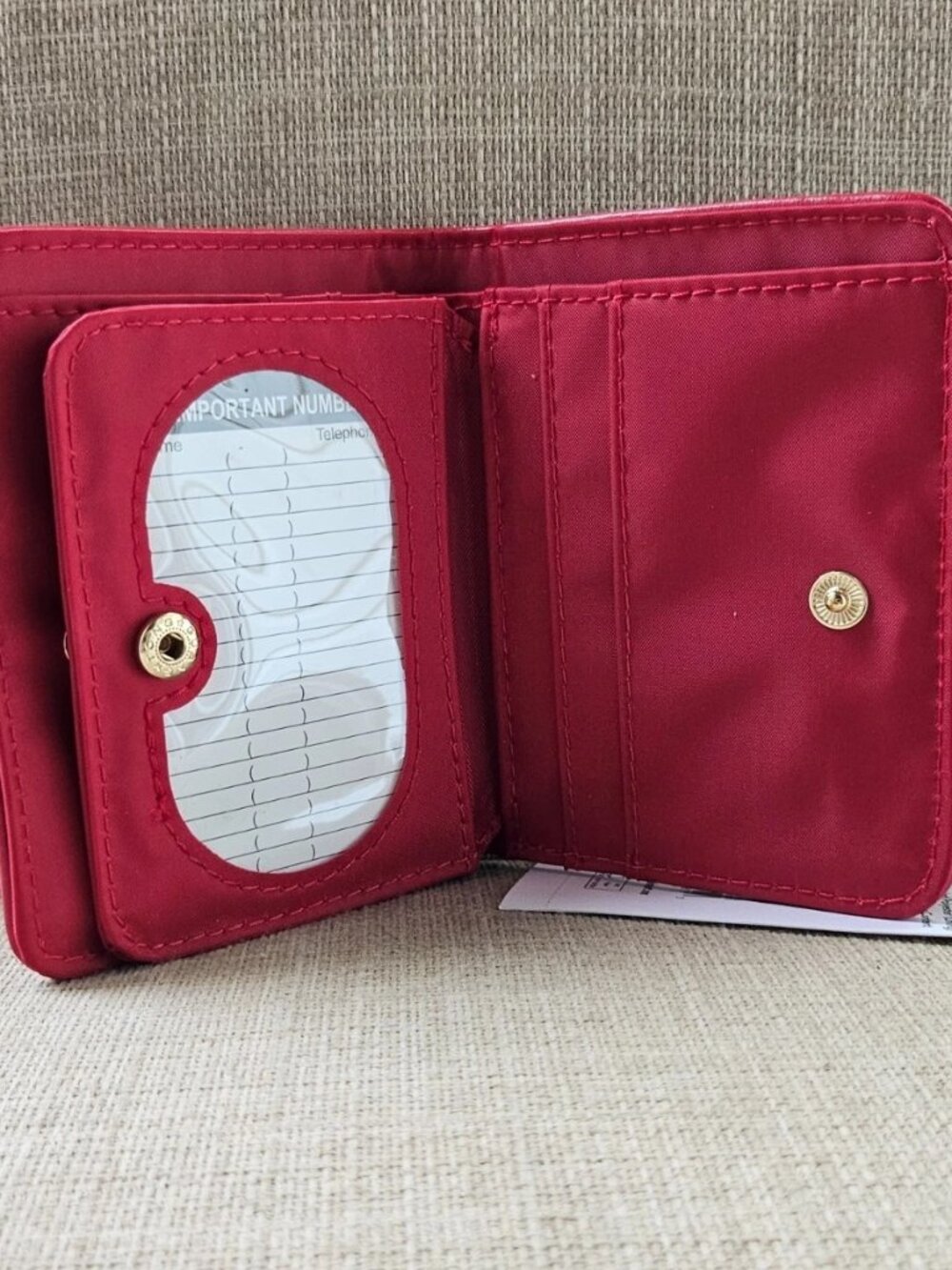 Time And Tru Women Wallet Cardholder Red Faux Leather Vegan Bifold Purse NWT - Picture 6 of 12